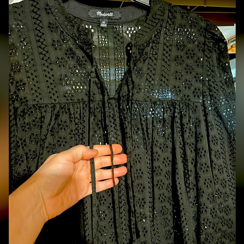 Lovely Madewell Black Blouse~size XS